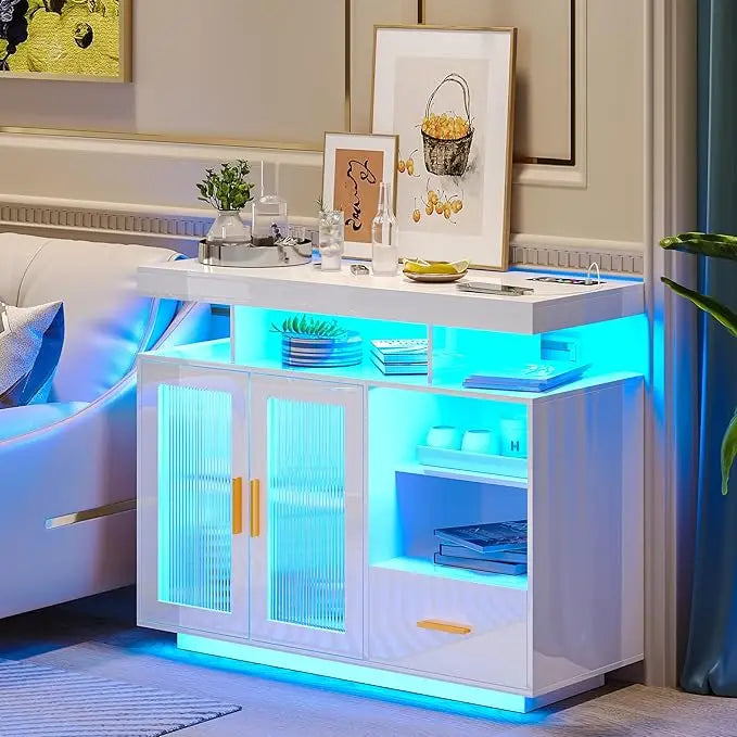 LED Sideboard Buffet Cabinet with Storage