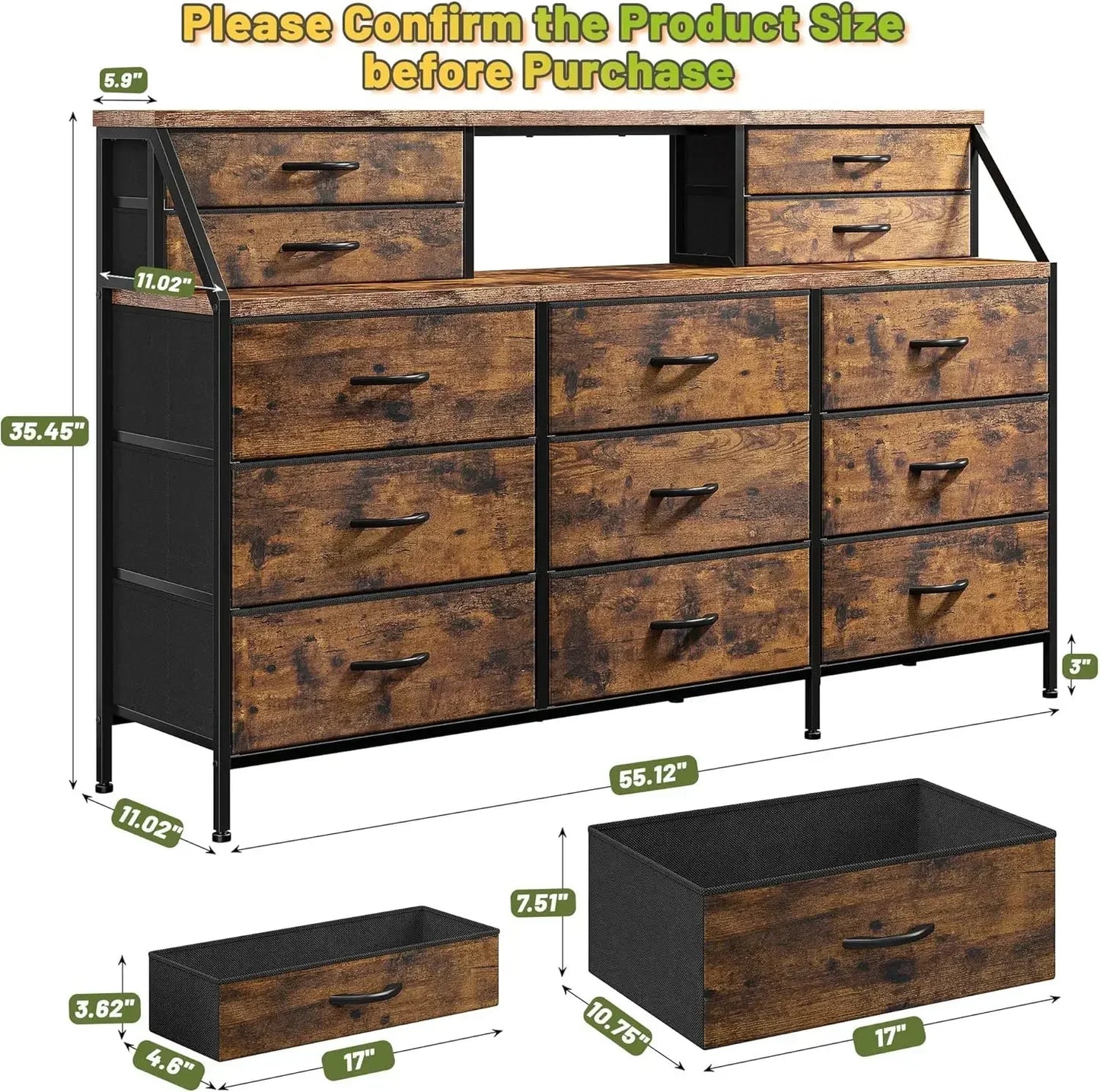 Dresser with 13 Large Drawers