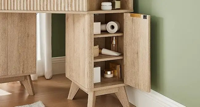 Fluted Makeup Vanity Desk