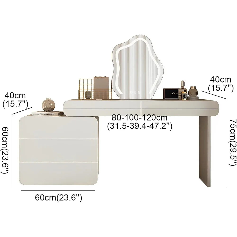 Vanity Makeup Desk with Mirror and Lights