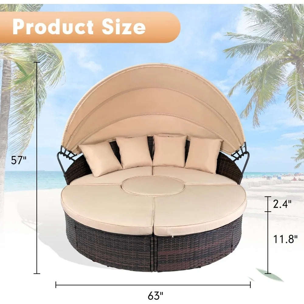 Outdoor Patio Round Daybed