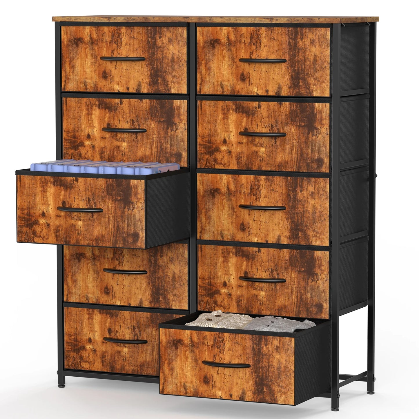 Bedside Table 10 Fabric Drawers Wardrobe