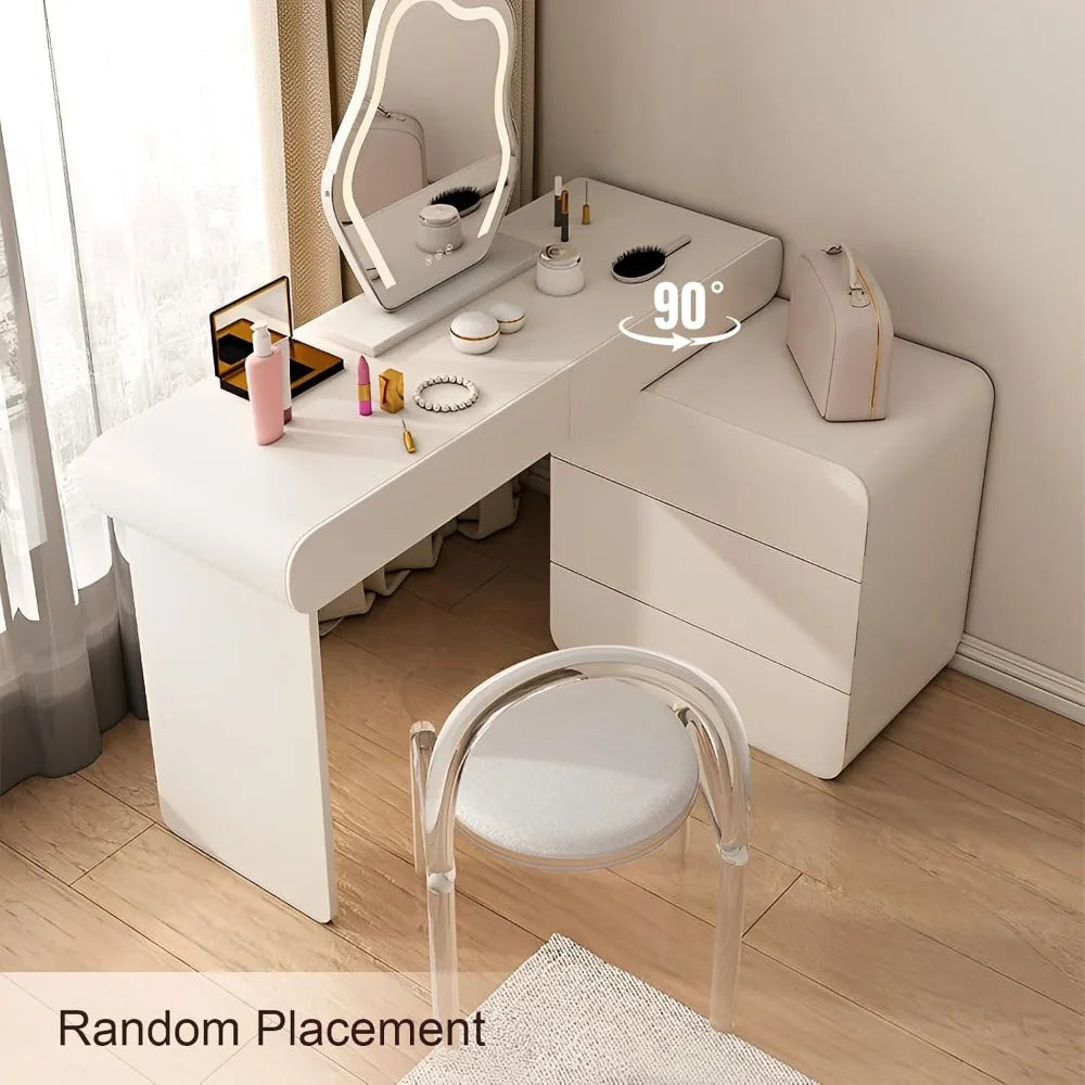 Vanity Makeup Desk with Mirror and Lights