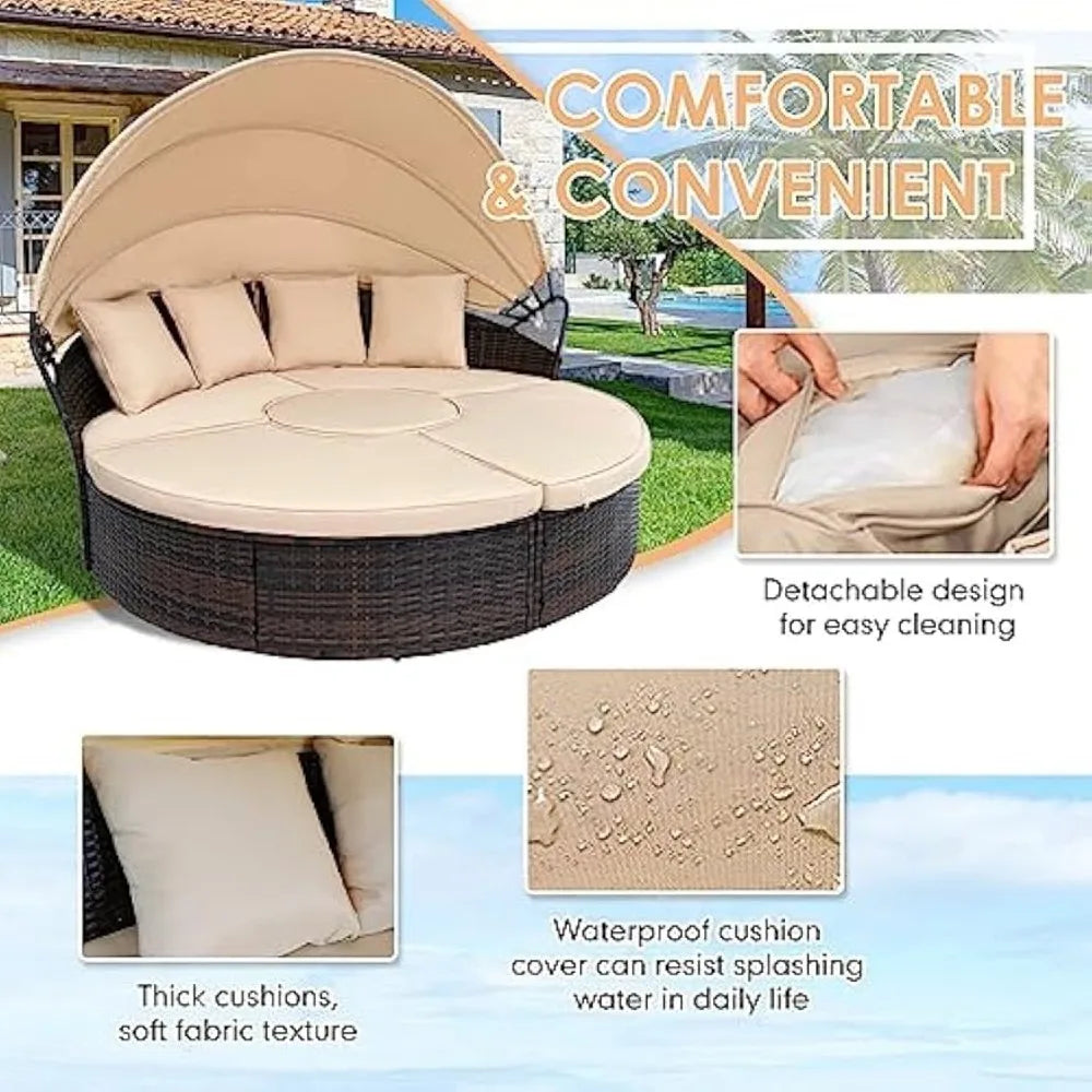 Outdoor Patio Round Daybed